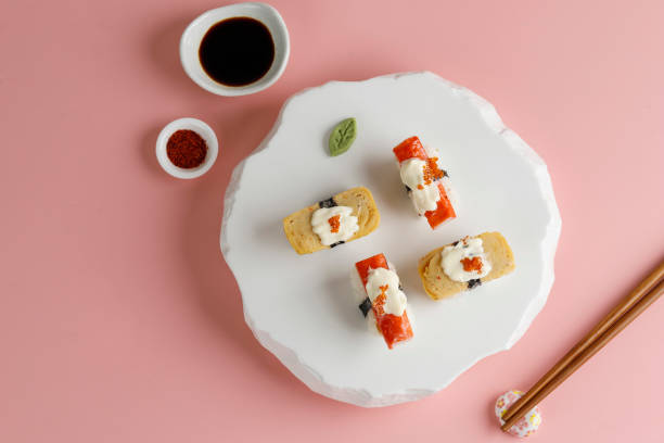 istock Tamago and Crabstick Roll Sushi 1471436634