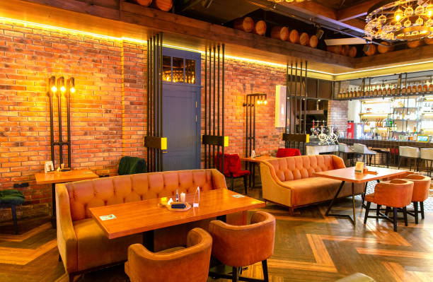 istock Interior of a modern cozy restaurant with an original design 1471440657