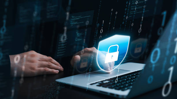 istock Cybersecurity concept, businessman using laptop access personal data security and banking and network security, Secure encryption. 1471440734
