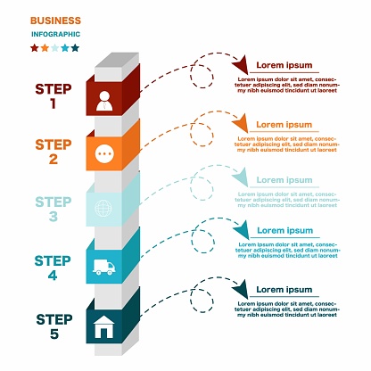 Process Success Business Process Graph Step To Success Diagram And Chart Illustration ...