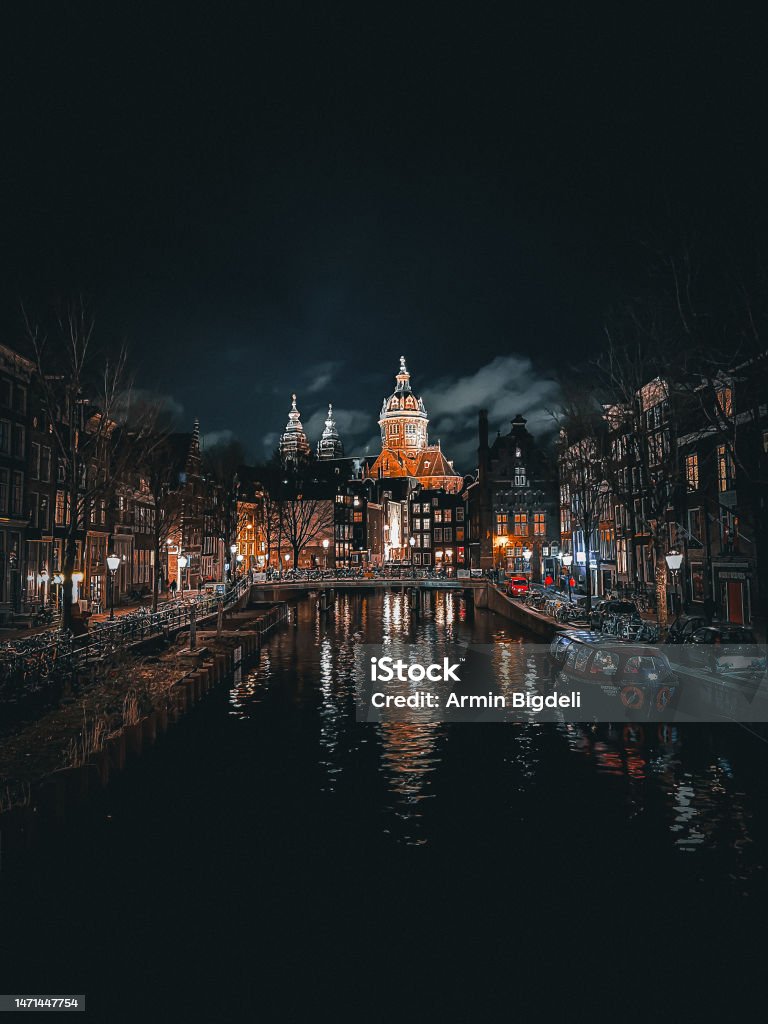 Amsterdam Gloomy evening in Amsterdam Amsterdam Stock Photo