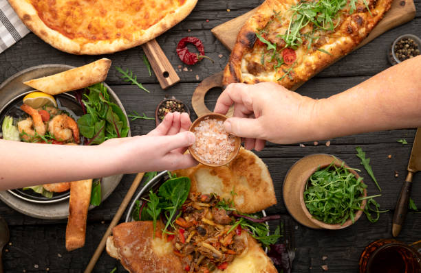 istock Table top view of various food 1471448623