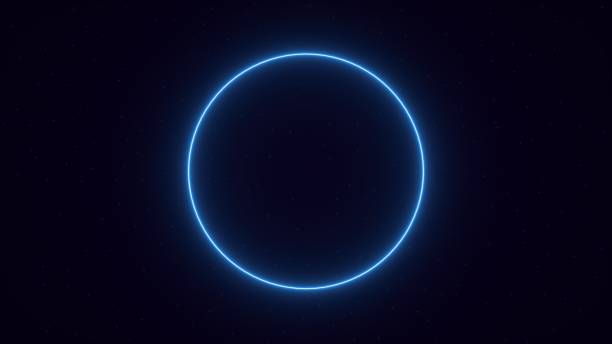 istock Abstract Futuristic Blue Neon Circle Black Background - 3D Illustration 1471450210