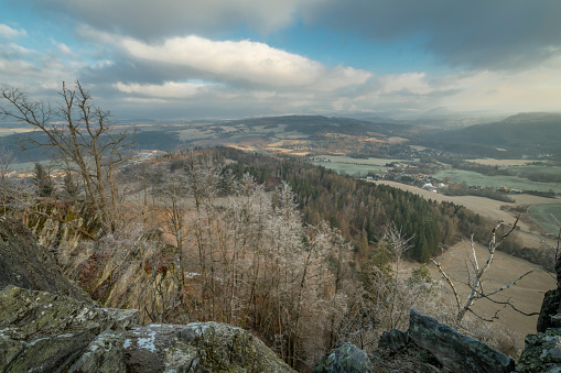 Landscape near Semnicka rock in cold winter fresh morning