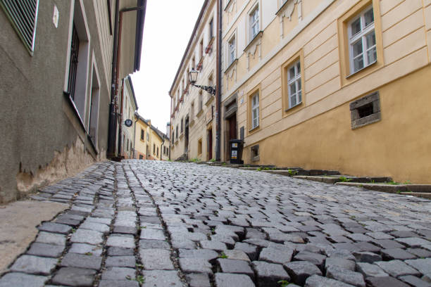 istock Old cobblestone street in Bratislava 1471451059