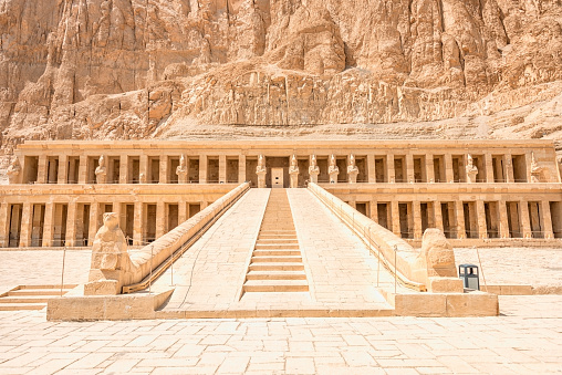 Interior of the ancient egyptian Temple of Horus at Edfu, Egypt.