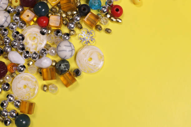 istock Beads and beads for children's crafts. copy space for text 1471453564
