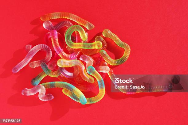 Colorful Gummy Worms Stock Photo - Download Image Now - Gummy Candy, Snake, Candy