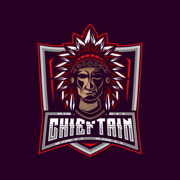 Chieftain Apache emblem Design mascot Vector illustration Chieftain Apacheemblem Design mascot Vector illustration native american headdress tattoos silhouette stock illustrations