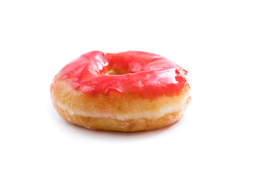 Chocolate donuts on white background