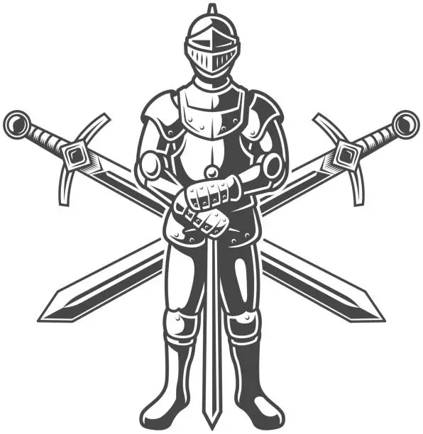 Vector illustration of knight in armor eps