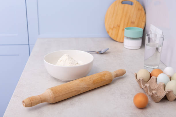 istock Baking cake in modern kitchen - dough recipe ingredients 1471468783