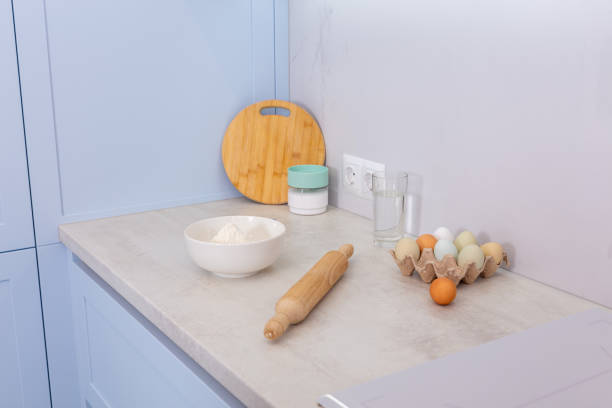 istock Baking cake in modern kitchen - dough recipe ingredients 1471468784