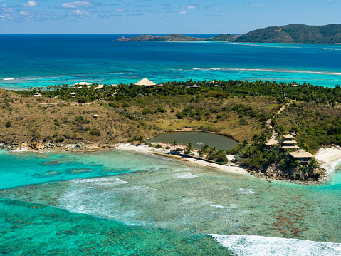 Aerial photo of Necker Island, British Virgin Islands