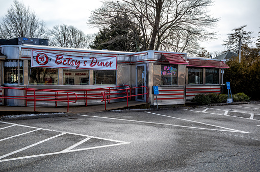 A traditional, classic, silver diner on Main street in Falmouth, MA on Cape Cod.  Enjoyed by tourists and locals alike, this diner serves breakfast and lunch for hungry travelers.