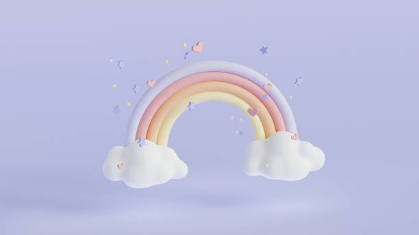 istock 3d rainbow for cover design. Abstract art background. 3d render illustration. Summer light backdrop. Cartoon pastel minimal style. Abstract minimal scene. Creative design. 1471484004