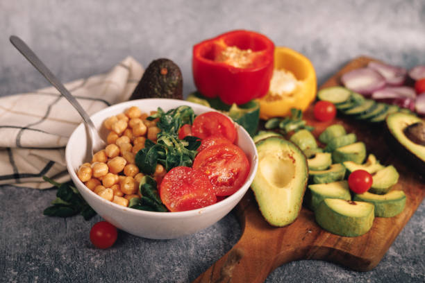 istock Nourishing plant-based bowl. Vibrant veggie bowl. 1471484321