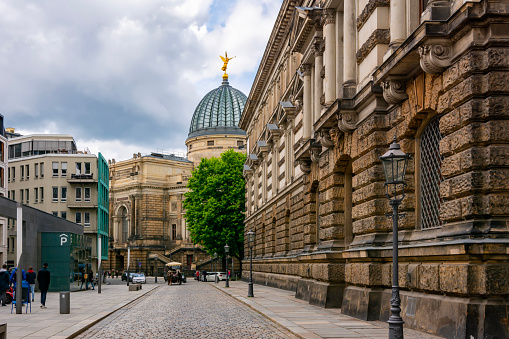 Streets and architecture of Dresden old town, Germany