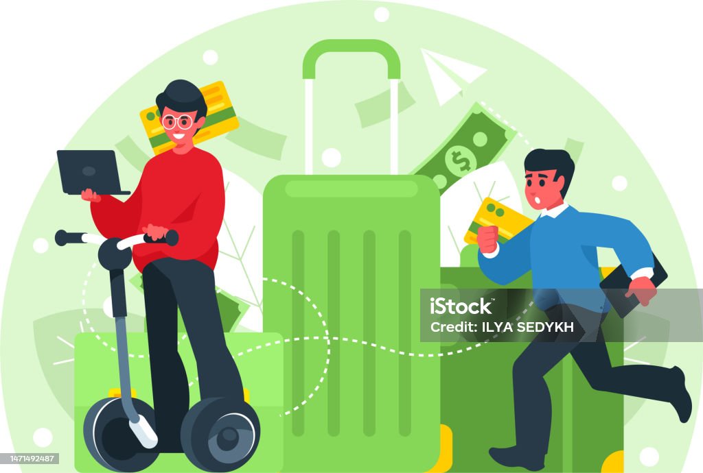 Programmers Go On A Business Trip Stock Illustration - Download Image ...