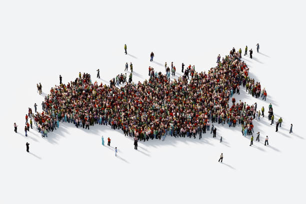 istock Human Crowd Forming Russia : Population And Social Media Concept 1471494701