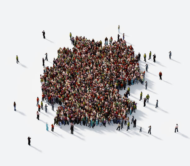 istock Human Crowd Forming Germany : Population And Social Media Concept 1471494766