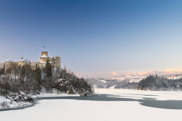 zamek w niedzicy zimą 2 - czorsztyn zdjęcia i obrazy z banku zdjęć