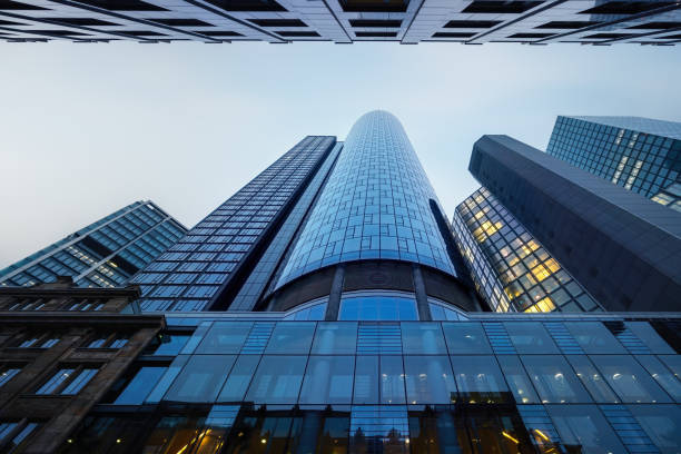 istock Bottom-Up view of Main Tower Modern Building - Frankfurt, Germany 1471511059