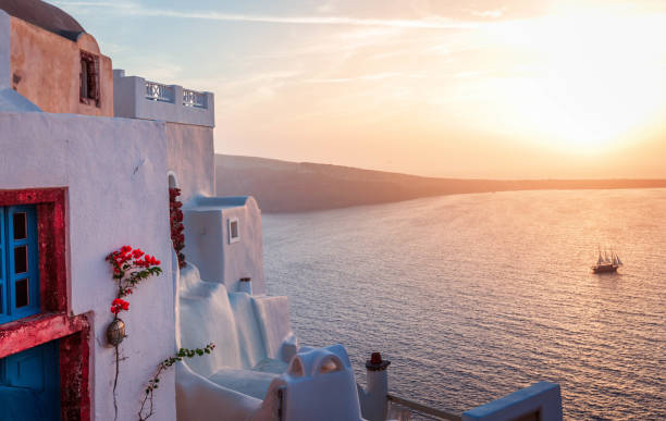 Greece Sunset stock photo