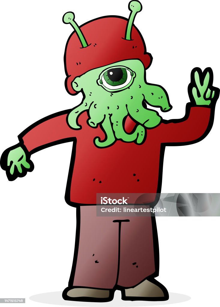 Cartoon Space Alien Stock Illustration - Download Image Now - Alien ...