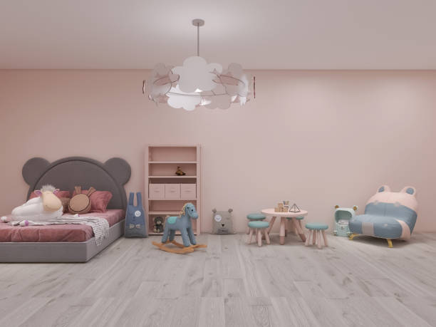 istock Children's room interior 3d render, 3d illustration 1471516119