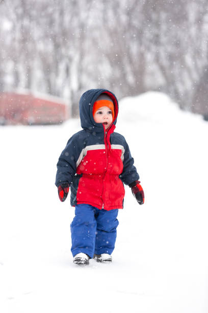 istock Boy Walking on Farm on Winter Day 1471516555