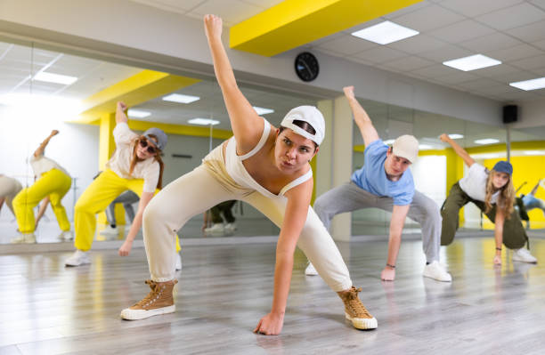 istock Boys and girls learn to dance dances in dance studio 1471517759