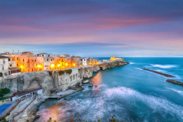 Photo of Vieste - beautiful coastal town on the rocks in Puglia