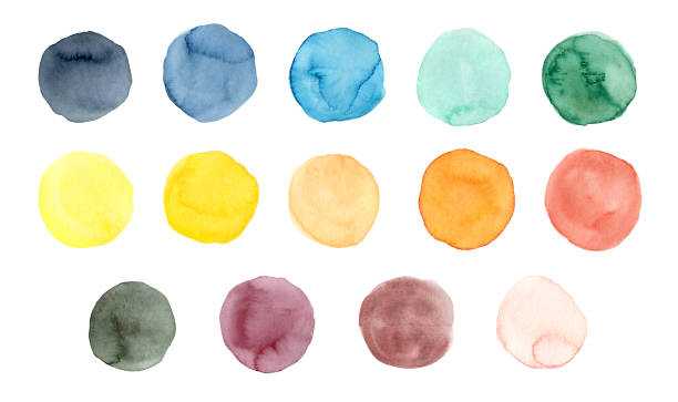 istock Collection of vibrant colorful watercolor circles 1471519444