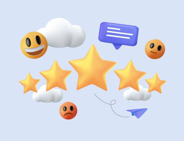 Smile feedback customers in emoji circles with joyful to sad 3D illustration. 3D rating instead of stars emoticon icons Smile feedback customers in emoji circles with joyful to sad 3D illustration. 3D rating instead of stars emoticon icons, teamwork on reviews and customer reviews, rating reviews, vector illustration negative image technique stock illustrations