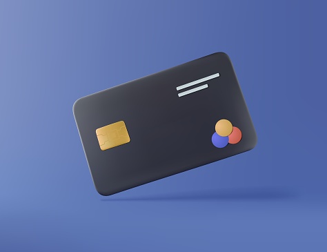 3D credit card icon mockup. Credit card money financial security for online shopping, online payment credit card 3d with payment protection concept. 3d render vector business finance, online banking