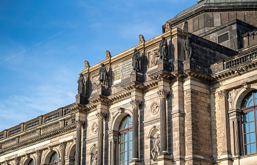 Dresden, Germany - Sep 20, 2019: Semper Gallery (Sempergalerie) at Zwinger Palace - Dresden, Saxony, Germany