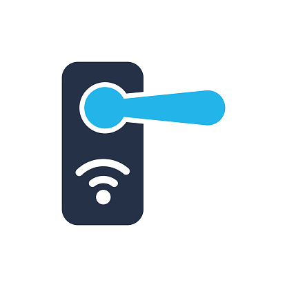 Smart door lock icon. Single solid icon. Vector illustration. For website design, logo, app, template, ui, etc.