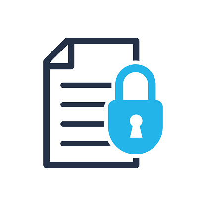 File document protection icon. Single solid icon. Vector illustration. For website design, logo, app, template, ui, etc.