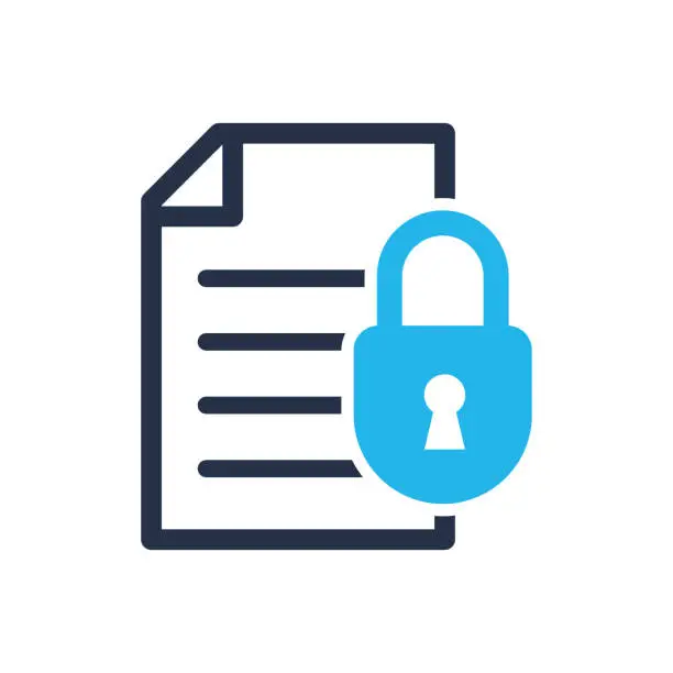 Vector illustration of File document protection icon. Single solid icon. Vector illustration. For website design, logo, app, template, ui, etc.