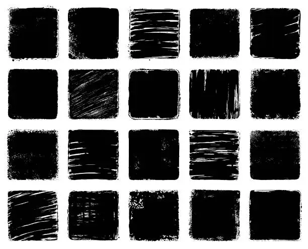 Vector illustration of Grunge squares