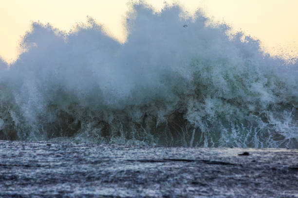 Beautiful waves crashing on the shore
