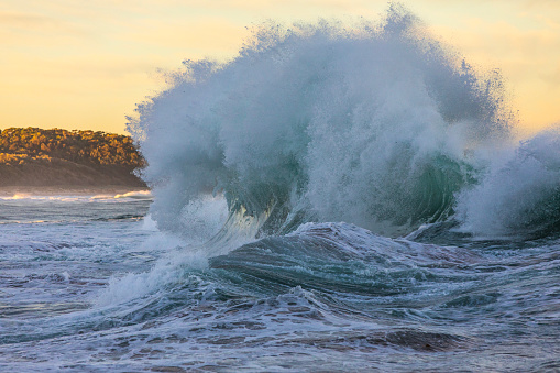 Waves Explode Powerful Display Of Ocean Waves Colliding Creating Water Explosion In ...
