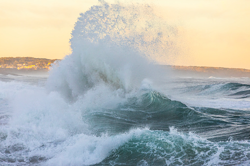 Waves Explode Powerful Display Of Ocean Waves Colliding Creating Water Explosion In ...