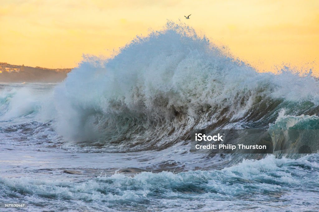 Powerful Display Of Ocean Waves Colliding Creating Water Explosion In ...