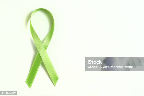 Light Green Ribbon On A White Background Solidarity With People