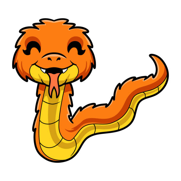 Cute orange spiny bush viper cartoon Vector illustration of Cute orange spiny bush viper cartoon african bush viper venomous snake stock illustrations