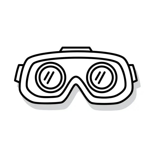 Vector illustration of Virtual Reality Headset Doodle 5