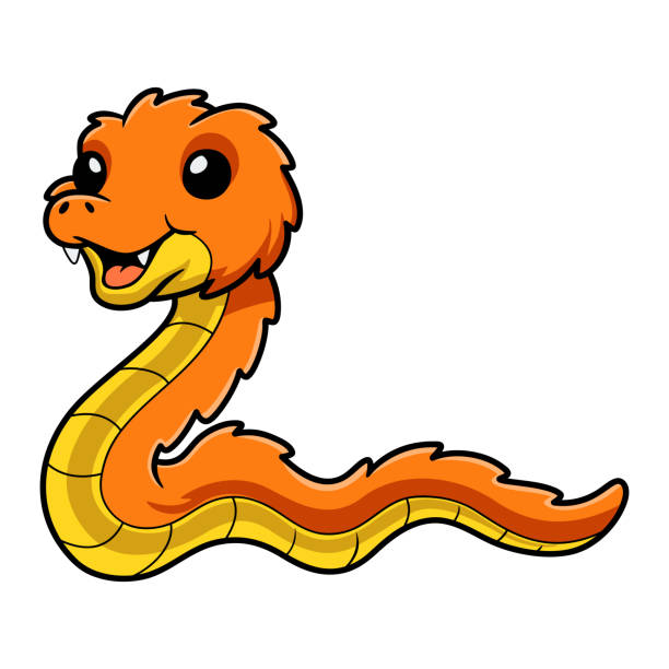 Cute orange spiny bush viper cartoon Vector illustration of Cute orange spiny bush viper cartoon african bush viper venomous snake stock illustrations