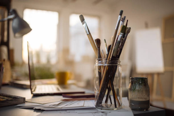 istock Brushes in the glass 1471541026